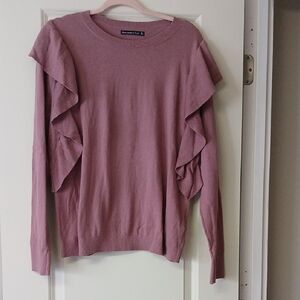 Abercrombie & Fitch Mauve Ruffle Sweater